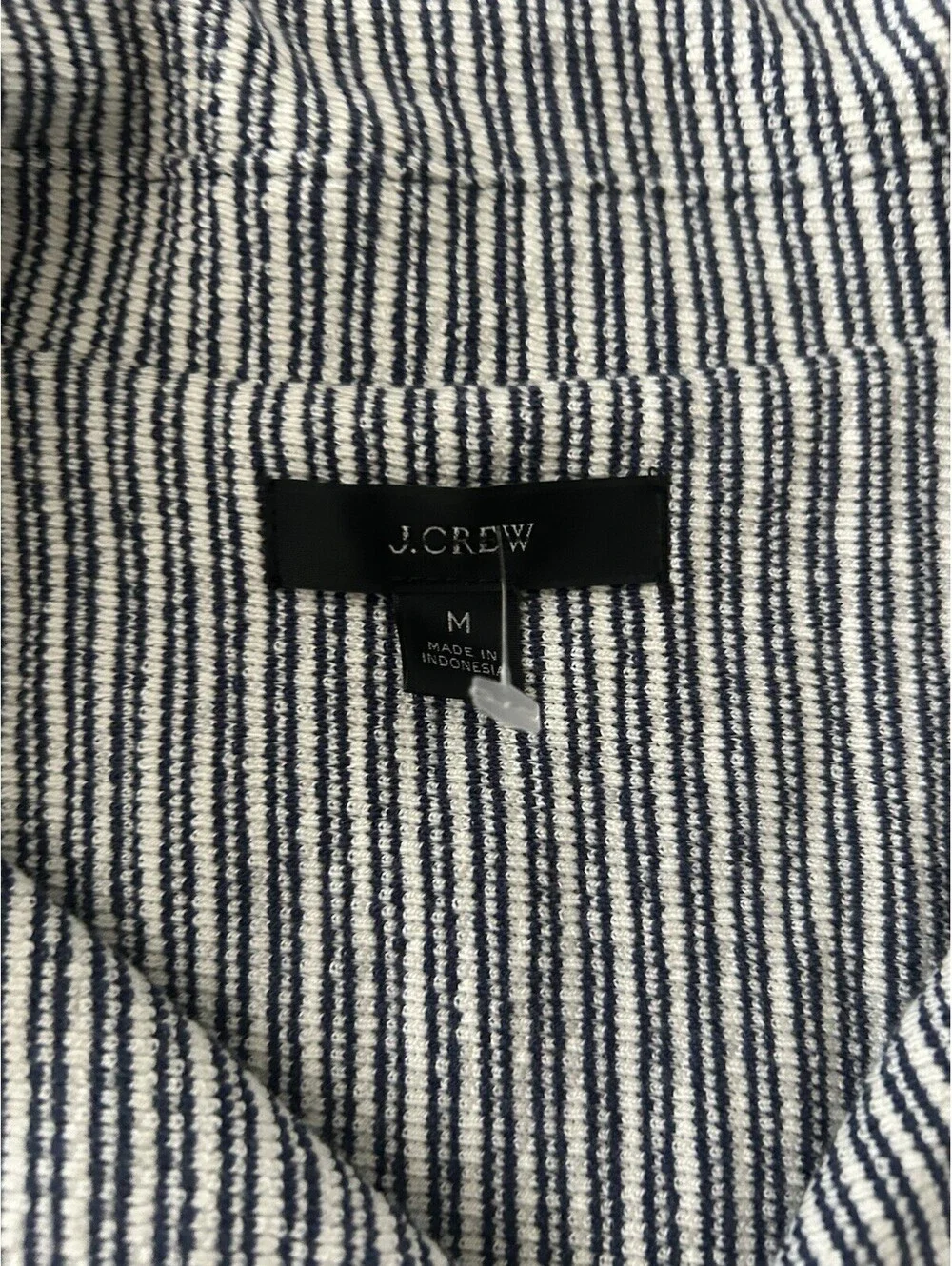 J Crew Men's Textured Camp Collar Knit Shirt In Stripe Short Sleeve Small